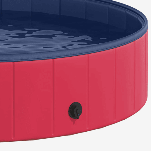 PawHut Banheira dobrável para cães piscina para animais de estimação Gatos PVC antiderrapante, resistente ao desgaste, adequada para interiores e exteriores Ø140x30cm Vermelho
