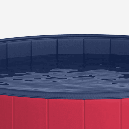 PawHut Banheira dobrável para cães piscina para animais de estimação Gatos PVC antiderrapante, resistente ao desgaste, adequada para interiores e exteriores Ø140x30cm Vermelho