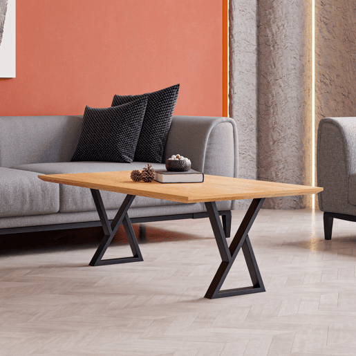 Conjunto de 2 pernas de mesa Karvia forma triangular aço 72x55cm - Preto en.casa