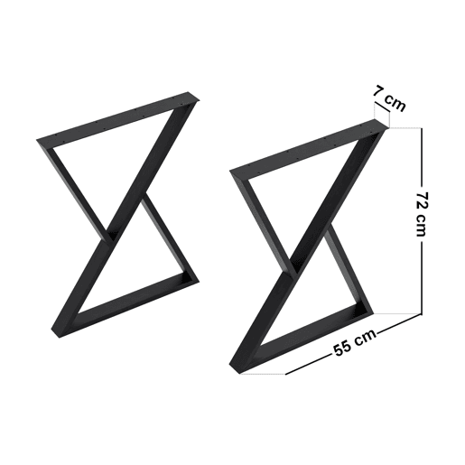 Conjunto de 2 pernas de mesa Karvia forma triangular aço 72x55cm - Preto en.casa