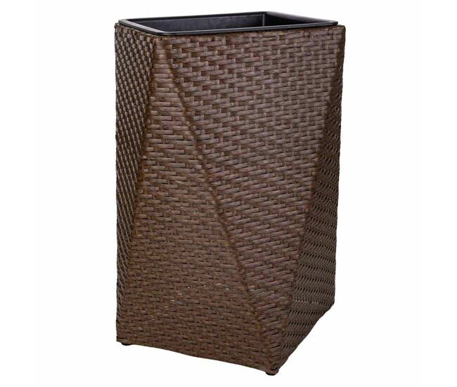 Macetero alexandra house living marrón oscuro hierro ratán plástico 31 x 56 x 31 cm
