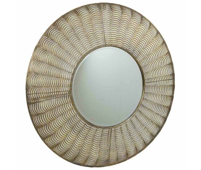 Espejo de pared alexandra house living oro vidrio hierro 5 x 80 x 80 cm