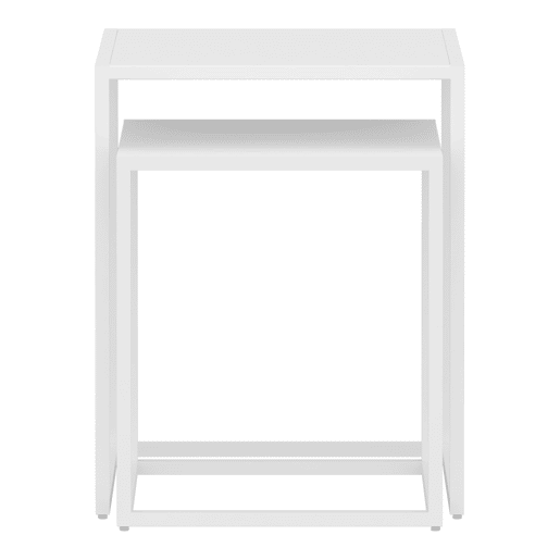 Conjunto de 2 mesas de apoio Vejen em aço 49x40x40 cm - Branco mate en.casa