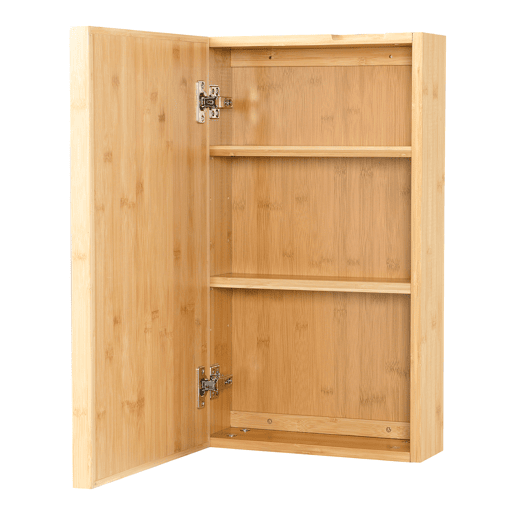 Móvel de casa de banho Ikorfat com espelho prateleiras reguláveis bambu 61 x 35 x 14 cm natural en.casa