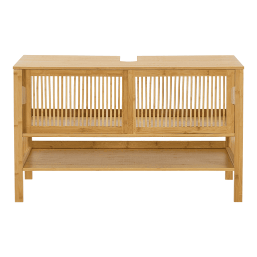 Móvel de apoio Hvaler com portas de correr e 1 prateleira bambu 60 x 100 x 45 cm - Natural en.casa