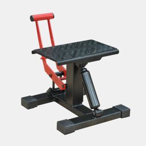 HOMCOM Plataforma Elevadora para Motocicletas Universal com Altura Ajustável para Estacionar ou Reparar Carga Máxima 150 kg 28x17,5x24,5-35,5 cm Preto e Vermelho