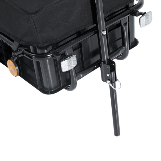 HOMCOM Reboque de Bicicleta Carga 40kg com Capa em Tecido Oxford Refletores Estrutura em Aço e Alças para Bagagem 144x59x80 cm Preto