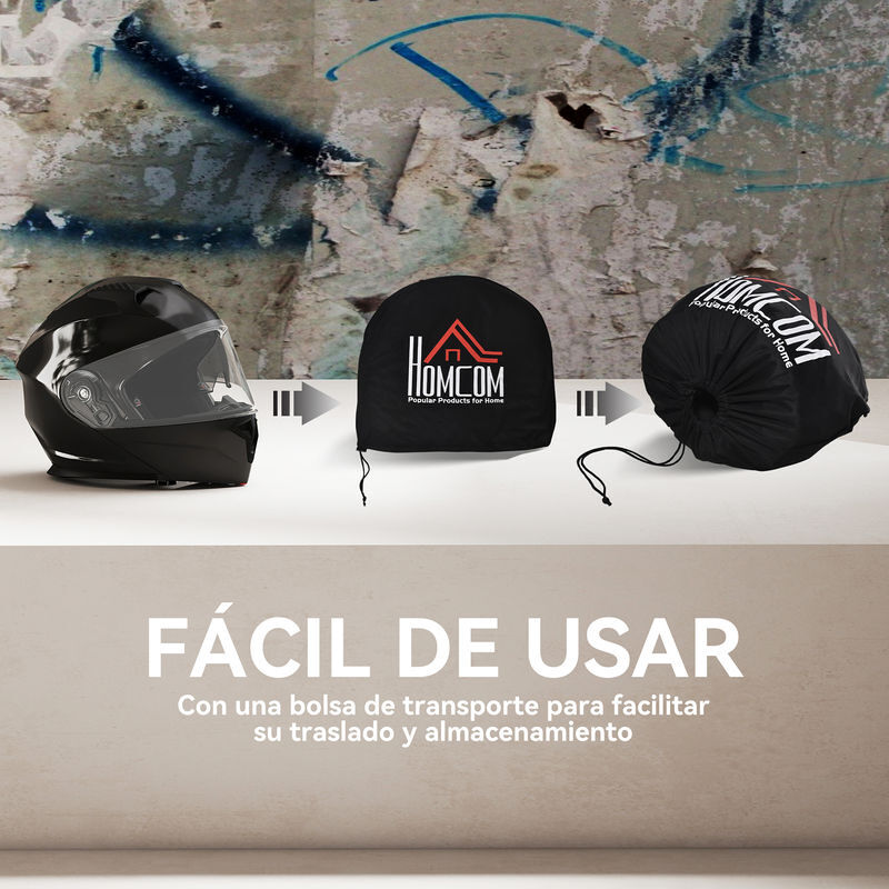 HOMCOM Casco Moto Jet Semi Integrale Con Visiera Esterna E Parasole