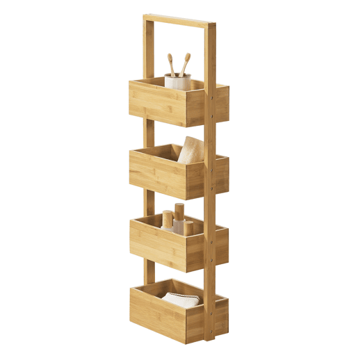 Estante de bambu com 4 prateleiras Bardu 28 x 16 x 88 cm en.casa