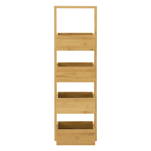 Estante de bambu com 4 prateleiras Bardu 28 x 16 x 88 cm en.casa