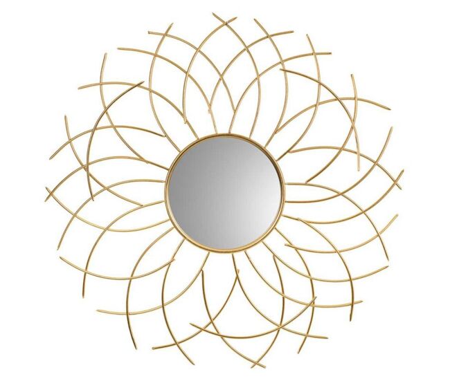 Espejo de pared alexandra house living dorado metal vidrio 3 x 89 x 89 cm