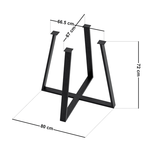 Suporte de mesa de jantar Kemijärvi aço 72x80x80cm - Preto en.casa Suporte de mesa de jantar Kemijärvi aço 72x80x80cm - Preto en.casa