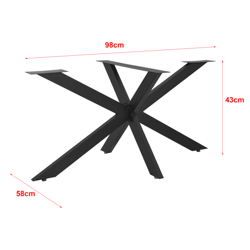 Perna de mesa em forma de estrela Oberau em aço e ferro 98 x 58 x 43 cm - Preto mate en.casa Perna de mesa em forma de estrela Oberau em aço e ferro 98 x 58 x 43 cm - Preto mate en.casa