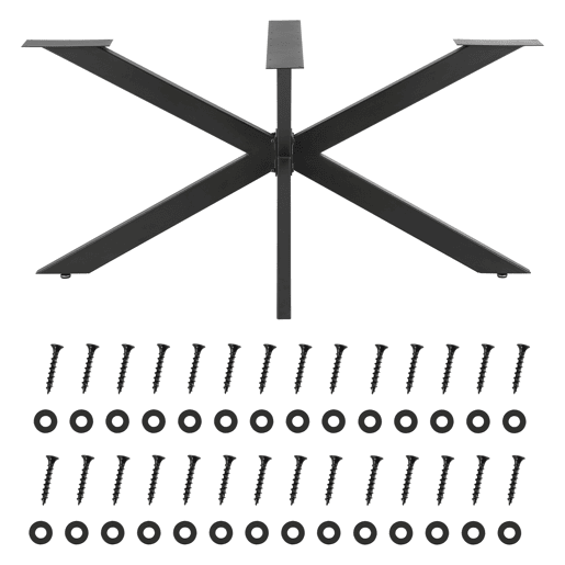 Perna de mesa em forma de estrela Oberau em aço e ferro 98 x 58 x 43 cm - Preto mate en.casa Perna de mesa em forma de estrela Oberau em aço e ferro 98 x 58 x 43 cm - Preto mate en.casa