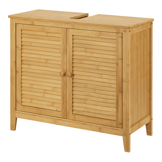 Móvel de apoio Värmdö com 2 portas em bambu 60 x 67 x 30 cm natural en.casa
