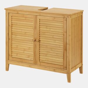 Móvel de apoio Värmdö com 2 portas em bambu 60 x 67 x 30 cm natural en.casa