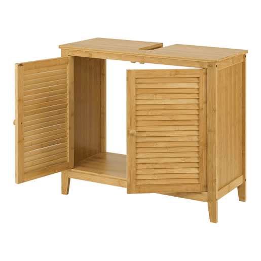 Móvel de apoio Värmdö com 2 portas em bambu 60 x 67 x 30 cm natural en.casa