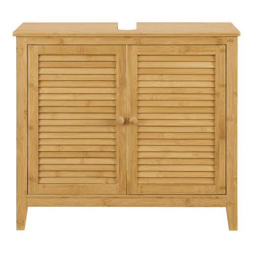 Móvel de apoio Värmdö com 2 portas em bambu 60 x 67 x 30 cm natural en.casa
