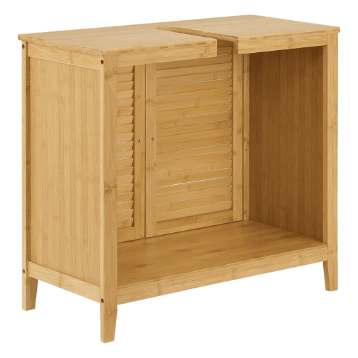 Móvel de apoio Värmdö com 2 portas em bambu 60 x 67 x 30 cm natural en.casa