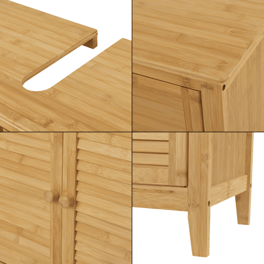 Móvel de apoio Värmdö com 2 portas em bambu 60 x 67 x 30 cm natural en.casa