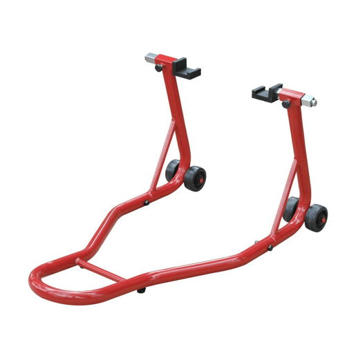 HomCom Descanso de Mota Suporte Traseiro Universal Portátil e Móvel u2013 Cor Vermelho u2013 Aço u2013 80 x 50 x 40 cm