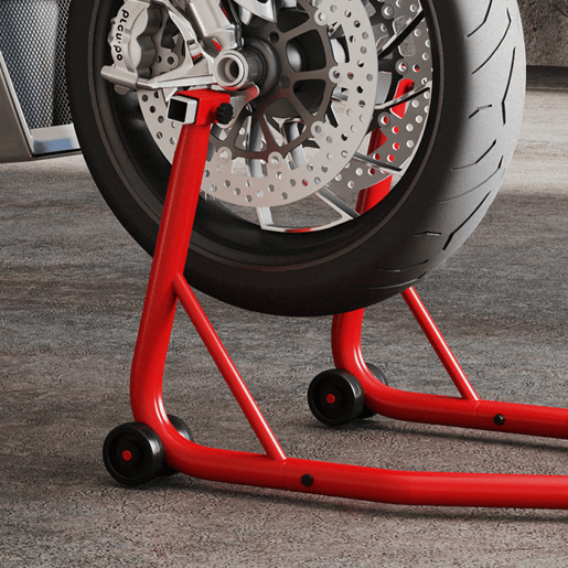 HomCom Descanso de Mota Suporte Traseiro Universal Portátil e Móvel u2013 Cor Vermelho u2013 Aço u2013 80 x 50 x 40 cm
