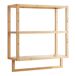 Estantería de pared Östra de 3 niveles con toallero bambú Estantería de pared Östra de 3 niveles con toallero bambú Natural