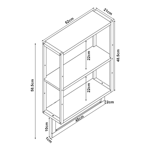 Prateleira de parede Östra de 3 níveis com toalheiro em bambu 59 x 52 x 21 cm - Natural en.casa