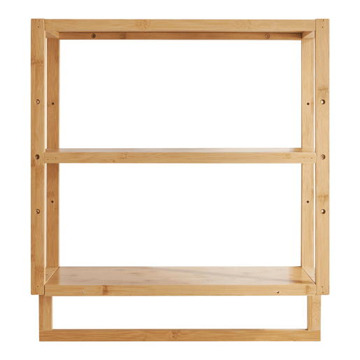 Prateleira de parede Östra de 3 níveis com toalheiro em bambu 59 x 52 x 21 cm - Natural en.casa
