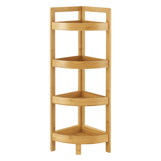 Prateleira Lestijärvi de canto em bambu 4 níveis 80 x 23 x 23 cm natural en.casa