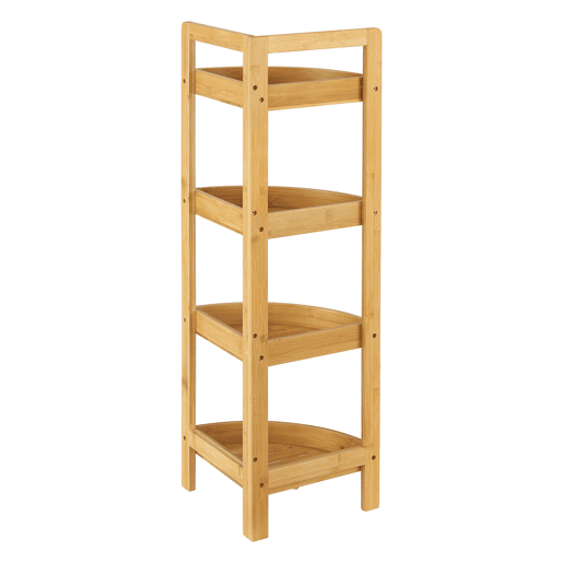 Prateleira Lestijärvi de canto em bambu 4 níveis 80 x 23 x 23 cm natural en.casa