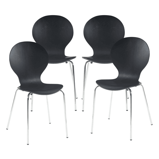 Conjunto de 4 cadeiras de jantar Etne - Preto en.casa