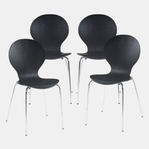 Conjunto de 4 cadeiras de jantar Etne - Preto en.casa