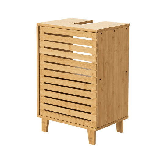 Móvel de apoio Iveland com porta 2 compartimentos fechados bambu 60 x 40 x 30 cm - Natural en.casa