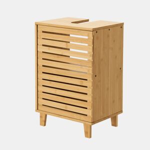 Móvel de apoio Iveland com porta 2 compartimentos fechados bambu 60 x 40 x 30 cm - Natural en.casa