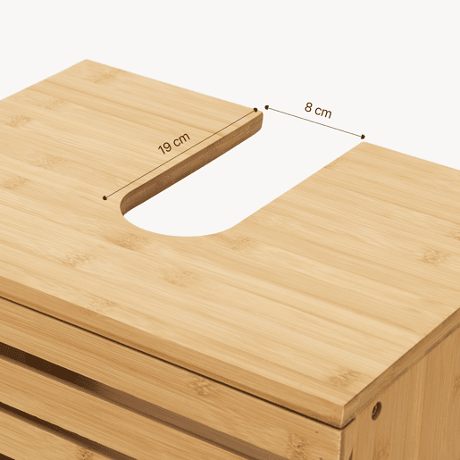 Móvel de apoio Iveland com porta 2 compartimentos fechados bambu 60 x 40 x 30 cm - Natural en.casa
