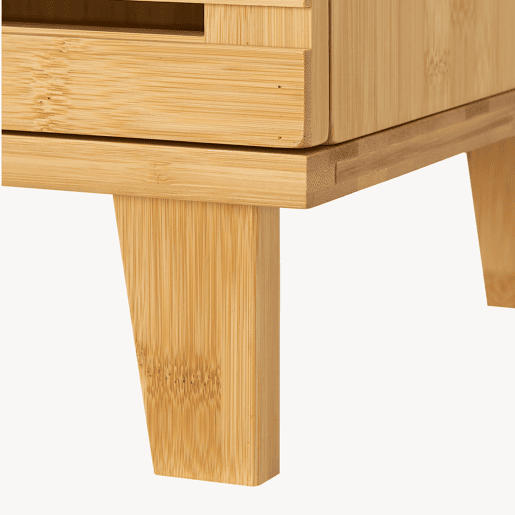 Móvel de apoio Iveland com porta 2 compartimentos fechados bambu 60 x 40 x 30 cm - Natural en.casa