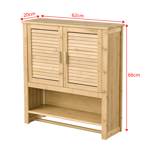 Móvel de casa de banho Tyresö em bambu 66 x 62 x 20 cm natural en.casa
