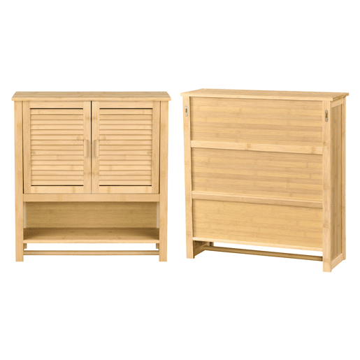 Móvel de casa de banho Tyresö em bambu 66 x 62 x 20 cm natural en.casa