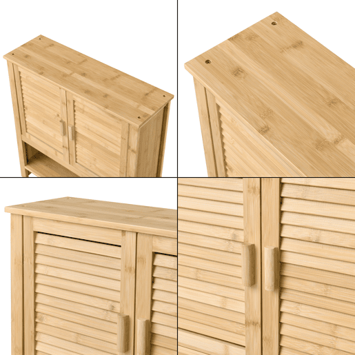 Móvel de casa de banho Tyresö em bambu 66 x 62 x 20 cm natural en.casa