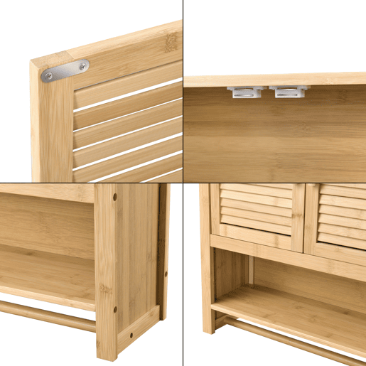 Móvel de casa de banho Tyresö em bambu 66 x 62 x 20 cm natural en.casa
