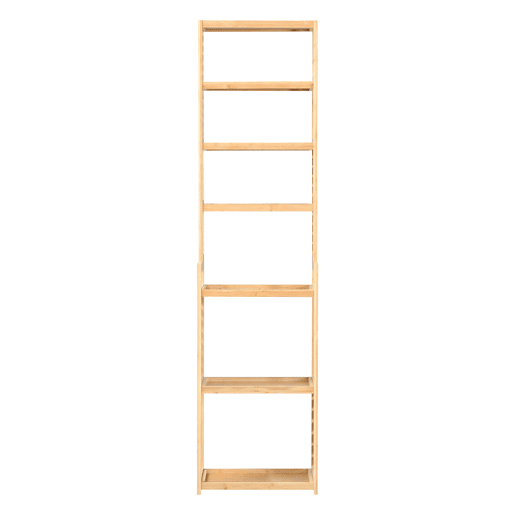 Armário de casa de banho Forssa com 7 níveis em bambu 165 x 42 x 28 cm natural en.casa