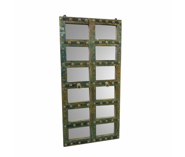 Espejo alexandra house living verde madera reciclada acabado envejecido 4 x 179 x 87 cm