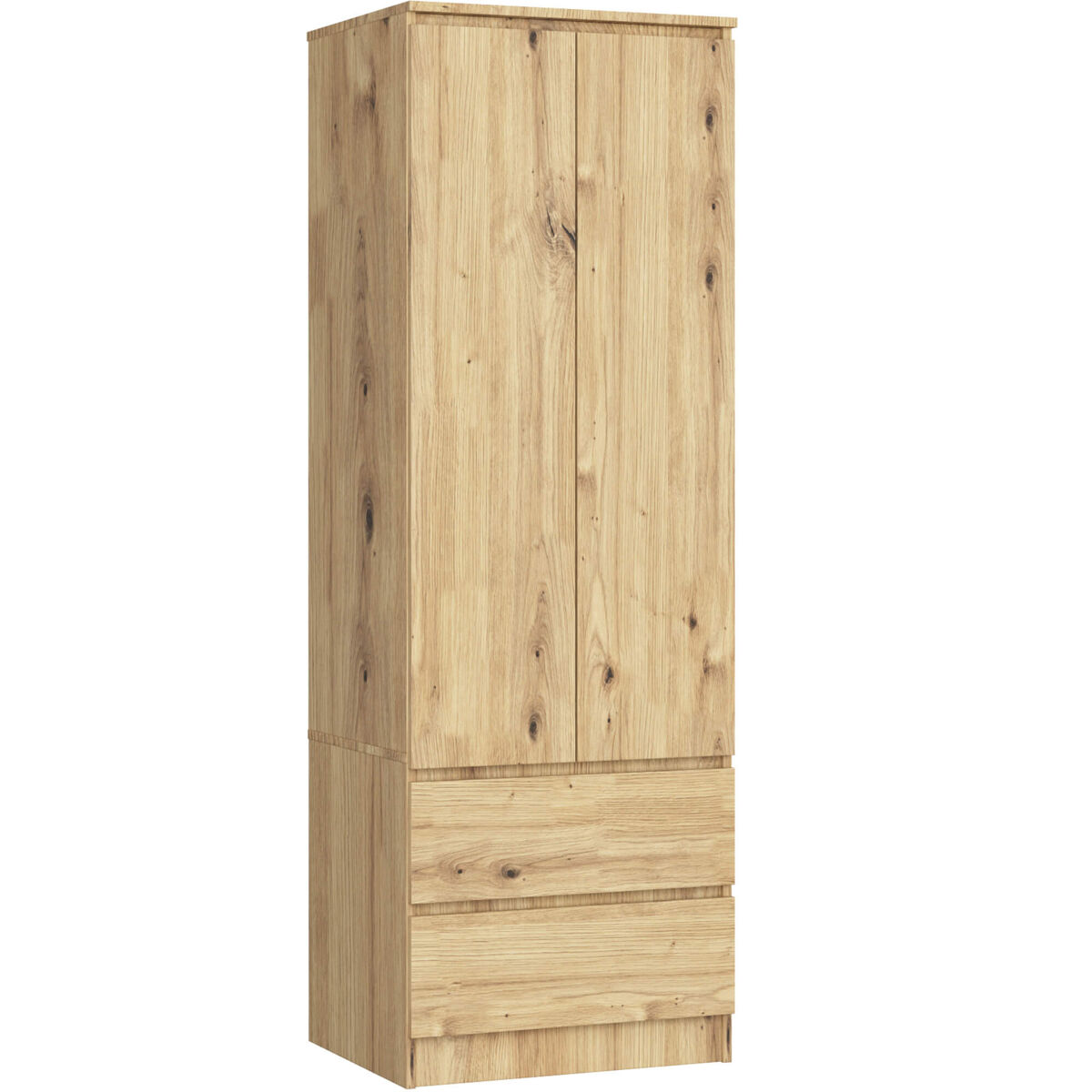Armario S60 AKORD 2 cajones 2 puertas Roble Artisan, Blanco 60 Roble Artisan