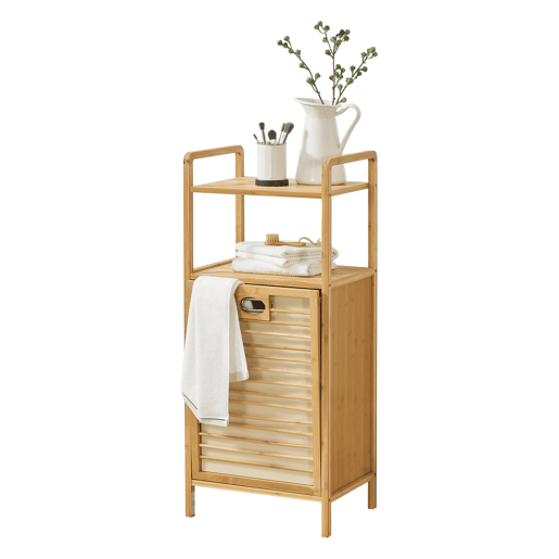 Cesto de roupa de bambu Rendalen 40x30x95 cm en.casa