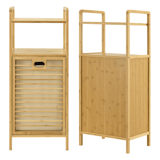 Cesto de roupa de bambu Rendalen 40x30x95 cm en.casa
