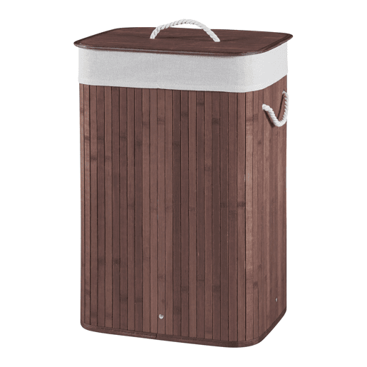 Cesto para roupa suja Salla com saco amovível de bambu e poliéster 60 x 40 x 30 cm (72 L) - Castanho en.casa