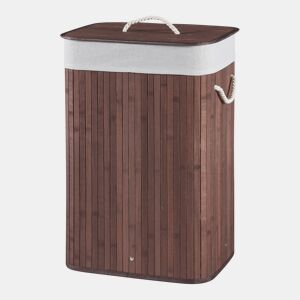 Cesto para roupa suja Salla com saco amovível de bambu e poliéster 60 x 40 x 30 cm (72 L) - Castanho en.casa