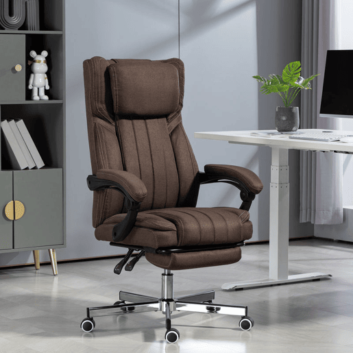 Vinsetto Cadeira de Escritório com 6 Pontos de Massagem por Vibração Cadeira de Escritório Reclinável com Altura Ajustável Controlo Remoto Encosto Alto e Apoio para a Cabeça 65x61x101-113 cm Marrom Vinsetto Cadeira de Escritório com 6 Pontos de Massagem por Vibração Cadeira de Escritório Reclinável com Altura Ajustável Controlo Remoto Encosto Alto e Apoio para a Cabeça 65x61x101-113 cm Marrom