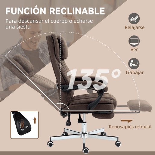 Vinsetto Cadeira de Escritório com 6 Pontos de Massagem por Vibração Cadeira de Escritório Reclinável com Altura Ajustável Controlo Remoto Encosto Alto e Apoio para a Cabeça 65x61x101-113 cm Marrom Vinsetto Cadeira de Escritório com 6 Pontos de Massagem por Vibração Cadeira de Escritório Reclinável com Altura Ajustável Controlo Remoto Encosto Alto e Apoio para a Cabeça 65x61x101-113 cm Marrom